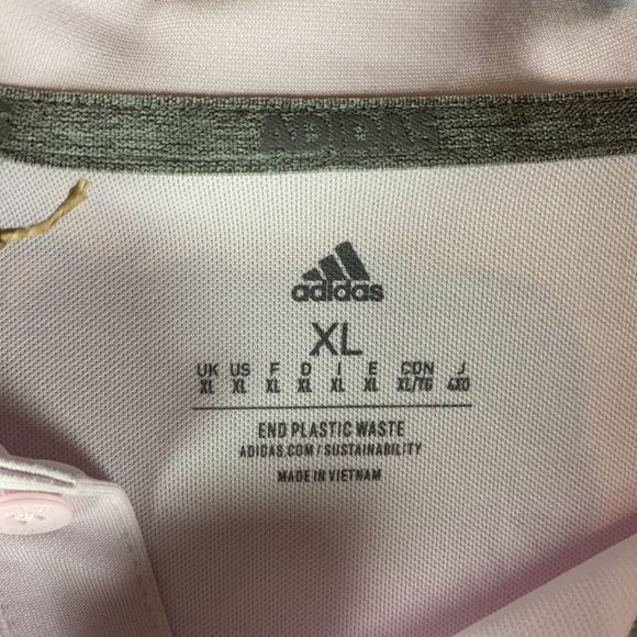 Adidas Golf Polo Shirt Men's X-Large Pink Chest Print Short Sleeve Collared 6649 - Picture 2 of 9